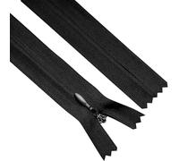 Sawoake Invisible Zippers 16 Inch #3, Black Nylon Coil Zippers 2-Pack for Sewing, Skirts, Pockets, Pillows (Black, 16", 2PCS)