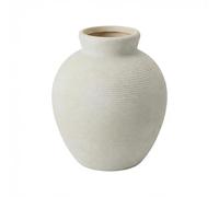 Sawoake Jarrón de cerámica retro, maceta rústica de 7.5 pulgadas, color blanco roto, centro de mesa vintage para sala de estar, comedor, oficina, escritorio, estantería y decoración de chimenea