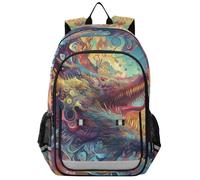 sawoinoa Dragón Clásico De La Cultura China Mochilas Escolares Niño Niña Bolso de Escuela Grande Reflectante Mochila Mujer Hombre Portátil De Viaje