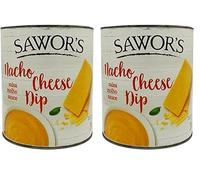 SAWORS - Queso Cheddar Líquido, Nacho Cheddar, Salsa de Queso, Salsa Cheese Nacho Dip, Salsa Cheddar con toque Jalapeño, Lata - 3Kg (Paquete de 2)