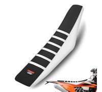 sawrain Funda Universal para Asiento de Moto de Cross, con Agarre Acanalado, para Motocicleta, Enduro, Motocross, (Blanco y Negro)