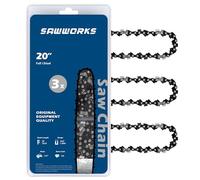 SawWorks Paquete de 3 cadenas de motosierra de 20 pulgadas SW-B76, paso de 325 pulgadas, calibre de 0.58 pulgadas, 76 eslabones de transmisión, compatible con Blue Max 53543, 52209, 8901, 8902, Oregon