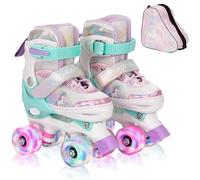 Sawyer Bikes - Patines Ajustables 4 Ruedas LED - Tallas 23 a 38 (Arcoíris, M (31-34))
