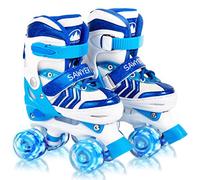 Sawyer Bikes - Patines Ajustables 4 Ruedas LED - Tallas 23 a 38 (Azul, L (35-38))
