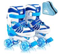 Sawyer Bikes - Patines Ajustables 4 Ruedas LED - Tallas 23 a 38 (Azul, M (31-34))
