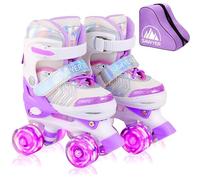 Sawyer Bikes - Patines Ajustables 4 Ruedas LED - Tallas 23 a 38 (Morado, S (27-30))