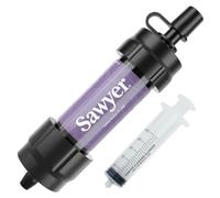 Sawyer Products SP350 Mini sistema de filtración de agua, filtro y émbolo de limpieza, individual, morado