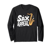 Sax Appeal - Divertido juego de palabras Saxofón Jazz Music Lover Manga Larga
