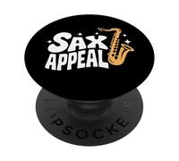 Sax Appeal - Divertido juego de palabras Saxofón Jazz Music Lover PopSockets PopGrip Adhesivo