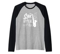 Sax Appeal Saxofón Saxofonista Notas Musicales Camiseta Manga Raglan