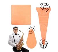 Sax Cleaning Cloth, Woodwind Instrument Swab, Soft Tube Cleaner, Lint- Absorbent Wipe, Reusable Care Kit (17.91x7.68 Inches), Clarinet Flute Saxophone Maintenance