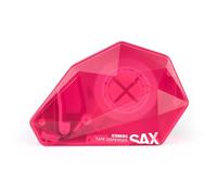 SAX ICEBERG dispensador de cinta adhesiva de una mano rosa, incl. 1 x cinta adhesiva, manejo con una mano, para control de longitud durante la aplicación, cubierta antipolvo para cinta adhesiva limpia