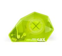 SAX ICEBERG Dispensador de cinta adhesiva de una mano, verde, incl. 1 x cinta adhesiva, manejo con una mano, para controlar la longitud al encintar, cubierta antipolvo para cinta adhesiva limpia