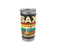 Sax Machine - Retro Alto Tenor Saxophone Lover Sax Gifts Vaso térmico de acero inoxidable de doble pared