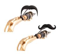 Sax-stache 2.0 - [Paquete de 2] Bigote con clip para saxofón tenor o bari, versión XL y combo de manillar, por Brasstache