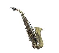 Saxofón alto con cuerpo de latón en Sib llaves de concha tallada y cubierta de fricción con parte trasera de guante de lengüeta Saxofón Para Principiantes(Cyan Antique)