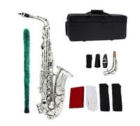 Saxofón alto E saxofón alto plano, kit completo de saxofón Eb con estuche de saxofón, kit de limpieza y cuidado for estudiantes y principiantes