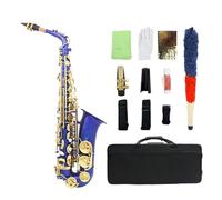 Saxofón Alto Eb, Conjunto De Saxofón De Cuerpo De Latón Con Estuche, Accesorio Para Saxofón, Instrumentos Profesionales De Viento De Madera (Color : Blue)