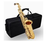 Saxofón Alto Eb De Calidad, Instrumento Musical De Viento De Madera Con Estuche, Accesorios De Boquilla, Latón Lacado En Oro E Plano