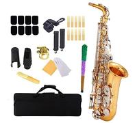 Saxofón Alto Eb E-flat De Latón, Instrumento De Viento Con Botón De Carcasa Blanca Natural Grabado Brillante Con Estuche Rígido Saxofón profesional
