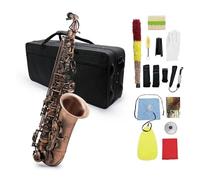 Saxofón Alto Eb E-plano, Patrón De Tallado De Llave De Saxofón Curvado De Bronce Rojo Profesional Con Estuche, Accesorio Para Saxofón
