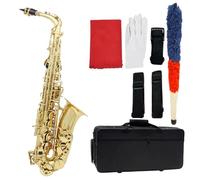 Saxofón Alto Eb, Instrumento Profesional Chapado En Plata De Latón, Saxofón Plano E Con Funda, Correa, Accesorios Para Instrumentos Musicales Beginner Saxofón (Color : Golden Style 7)