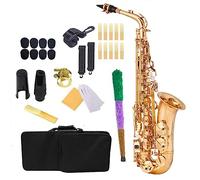 Saxofón Alto Eb Latón Dorado Lacado E Saxofón Alto Plano Con Estuche De Transporte Y Accesorios Saxofón profesional