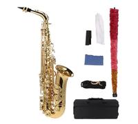 Saxofón Alto Eb Latón Lacado Dorado Mi Bemol Saxofón Alto Instrumento De Viento De Madera Con Bolsa De Transporte Accesorios Para Saxofón (Color : Eb Alto Gold)