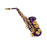 Saxofón Alto Eb Mate Negro Rojo Azul Púrpura Plateado Superficie Tallada E Instrumento Plano Saxofón Con Estuche (Color : Purple)