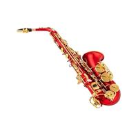 Saxofón Alto Eb Mate Negro Rojo Azul Púrpura Plateado Superficie Tallada E Instrumento Plano Saxofón Con Estuche (Color : Crimson)