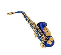 Saxofón Alto Eb Mate Negro Rojo Azul Púrpura Plateado Superficie Tallada E Instrumento Plano Saxofón Con Estuche (Color : Blue)