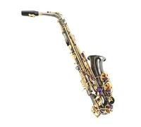 Saxofón Alto Eb Tune De Latón, Cuerpo Niquelado Negro, Llave Lacada En Oro, Saxofón Mi Bemol, Instrumento Musical Con Estuche