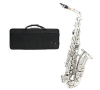 Saxofón alto en mi bemol instrumento de viento madera en mi bemol llaves plateadas con estuche de transporte cepillo de limpieza para boquillas Saxofón Para Principiantes