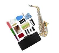 Saxofón alto en Mib cuerpo de latón dorado y plateado con estuche accesorios para cañas instrumentos profesionales Saxofón Para Principiantes