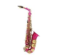 Saxofón Alto Juego completo de saxofón alto lacado en rojo rosa Juego completo de saxofón para principiantes en mi bemol