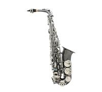 Saxofón Alto Juego completo de saxofón lacado en negro con llave plateada Juego completo de saxofón alto para principiantes en mi bemol