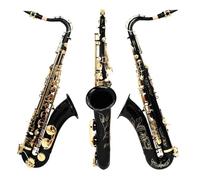 Saxofón Alto Juego de saxofón tenor en si bemol, negro y dorado, para estudiantes y principiantes, con estuche portátil actualizado