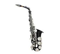 Saxofón Alto Llave de laca plateada Cuerpo de laca negra Juego completo Saxofón Saxofón alto Saxofón en mi bemol Juego completo para principiantes