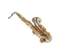 Saxofón Alto Llave de saxofón tenor en si bemol con cuerpo bañado en plata instrumento musical profesional con estuche y accesorios(Leather bag)