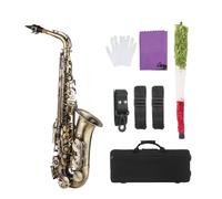 Saxofón Alto Mi Bemol, Instrumentos De Viento De Madera Con Estuche, Correas Para El Cuello, Accesorios Para Boquilla, Latón Lacado En Oro Eb