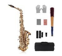 Saxofón Alto Mib Saxo Latón Lacado Dorado Con Estuche De Transporte Accesorios