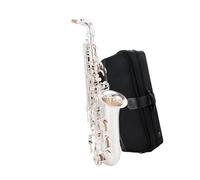 Saxofón Alto Modelo de prueba de rendimiento para principiantes del instrumento saxofón plateado con llave E