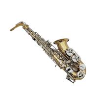 Saxofón Alto Para Estudiantes Eb Tune E Teclas Planas De Latón Plateado Instrumento Musical Con Accesorios De Estuche (Color : 03)