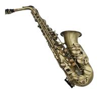 Saxofón Alto Plano E-tuned Antiguo De Doble Costilla, Fabricación Artesanal Francesa Reforzada Beginner Saxofón (Color : Cloth bag)