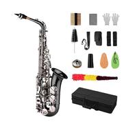 Saxofón Alto Profesional Con Curva De Latón Eb E-plano, Niquelado Negro, Con Accesorios Para Saxofón