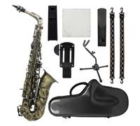 Saxofón Alto Saxofón alto antiguo cian Saxofón alto en mi bemol Saxofón en mi bemol Material de latón Con soporte de correa Recortador(Saxophone set)