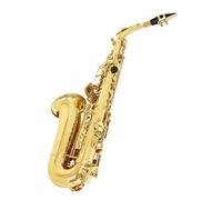 Saxofón Alto Saxofón alto con llave de color dorado tubo de latón en mi bemol carcasa blanca llaves saxofón con correa paño de limpieza accesorios para caña