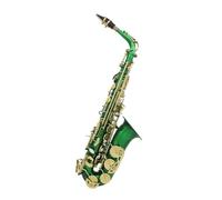 Saxofón Alto Saxofón alto Eb estilo verde, instrumento de viento de madera profesional bañado en plata y latón, saxofón en mi bemol(Green Style2)