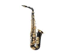 Saxofón Alto Saxofón alto en Eb latón lacado en oro saxofón en E bemol instrumento de viento de madera saxofón soprano en Bb con accesorios(A Black Eb Alto Sax)