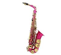 Saxofón Alto Saxofón alto en mi bemol estilo rosa rojo instrumento de viento de madera profesional bañado en plata y latón saxofón en mi bemol(Red Style2)